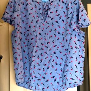 Draper James Floral and Flutter Blouse